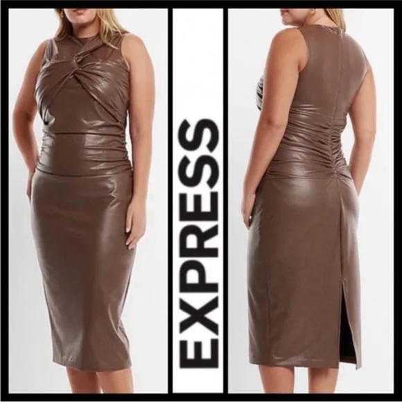 NWT Express Mocha Body Contour Dress - Picture 4 of 9